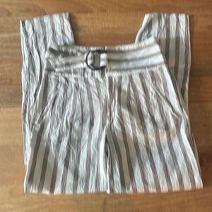 EUC Anthropologie brown and white striped pants size 0